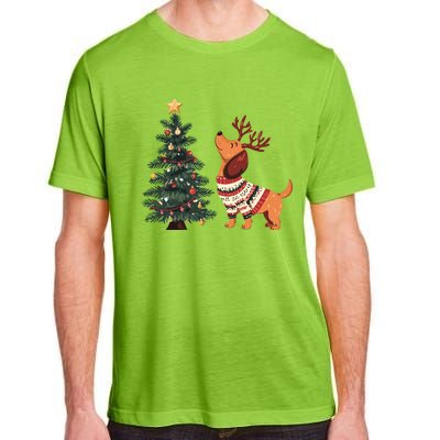 Cute Dachshund Decorate Christmas Tree Merry Xmas Dog Lover Gift Adult ChromaSoft Performance T-Shirt