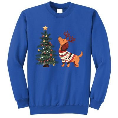 Cute Dachshund Decorate Christmas Tree Merry Xmas Dog Lover Gift Tall Sweatshirt