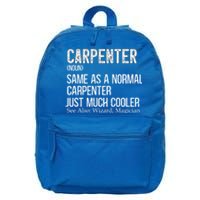 Carpenter Definition Design For Woodworker Carpenter Gift 16 in Basic Backpack