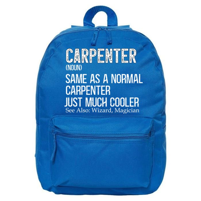 Carpenter Definition Design For Woodworker Carpenter Gift 16 in Basic Backpack