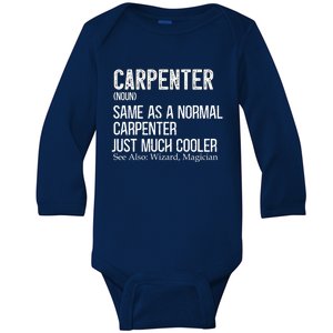 Carpenter Definition Design For Woodworker Carpenter Gift Baby Long Sleeve Bodysuit