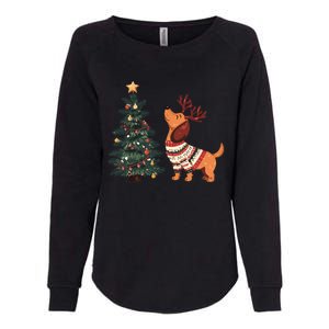 Cute Dachshund Decorate Christmas Tree Merry Xmas Dog Lover Gift Womens California Wash Sweatshirt