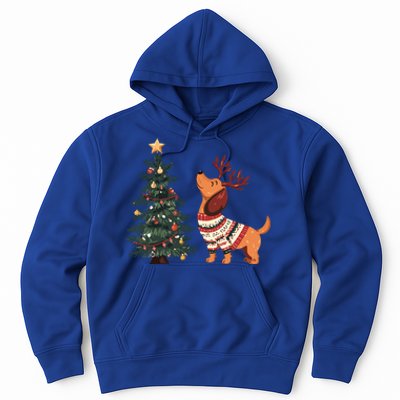 Cute Dachshund Decorate Christmas Tree Merry Xmas Dog Lover Gift Hoodie