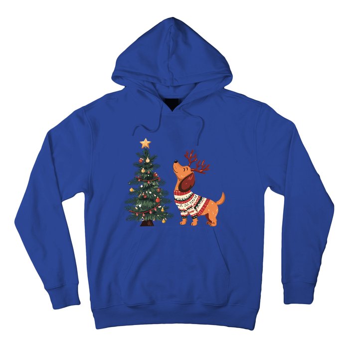 Cute Dachshund Decorate Christmas Tree Merry Xmas Dog Lover Gift Hoodie