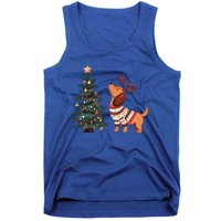 Cute Dachshund Decorate Christmas Tree Merry Xmas Dog Lover Gift Tank Top