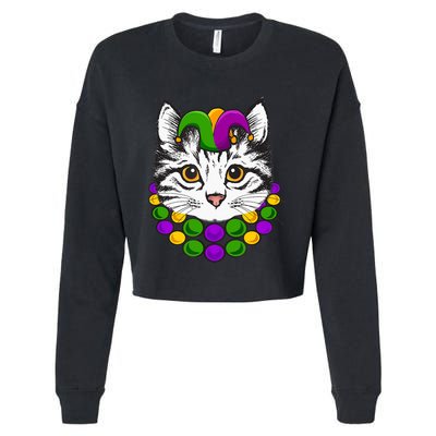 Cat Dad Daddy Funny Retro Cat Dad Father's Day Cropped Pullover Crew