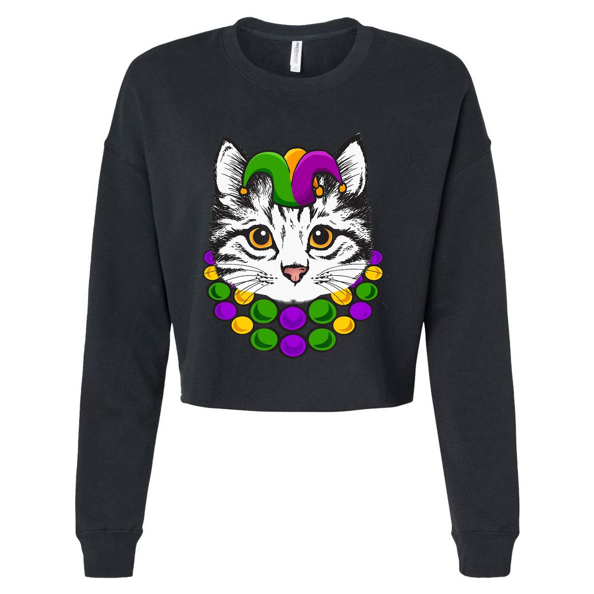 Cat Dad Daddy Funny Retro Cat Dad Father's Day Cropped Pullover Crew