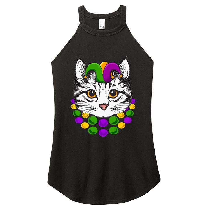 Cat Dad Daddy Funny Retro Cat Dad Father's Day Women's Perfect Tri Rocker Tank