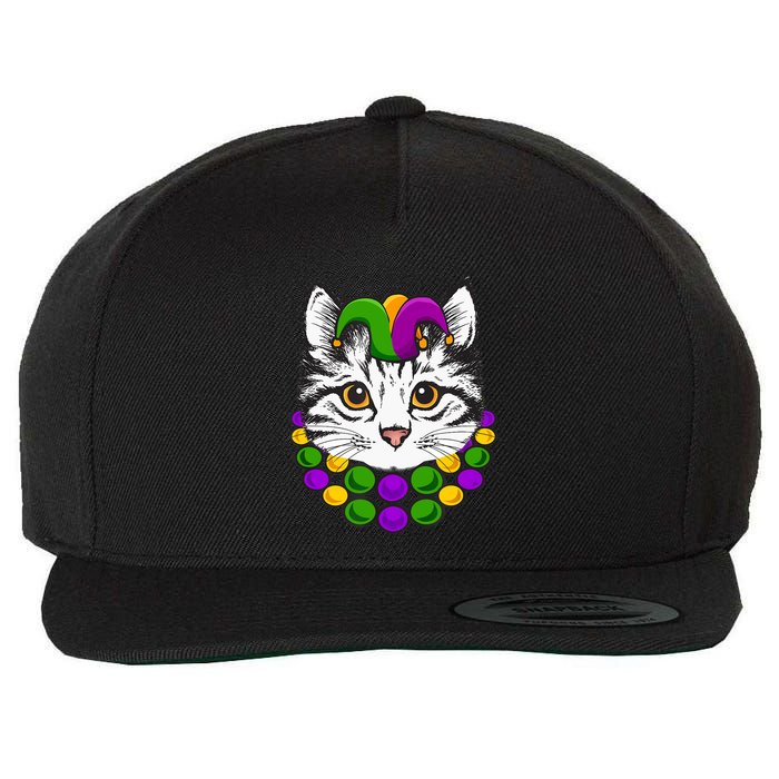Cat Dad Daddy Funny Retro Cat Dad Father's Day Wool Snapback Cap