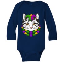 Cat Dad Daddy Funny Retro Cat Dad Father's Day Baby Long Sleeve Bodysuit