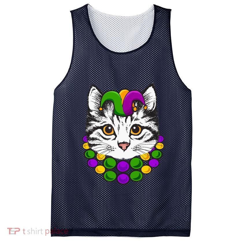 Cat Dad Daddy Funny Retro Cat Dad Father's Day Mesh Reversible Basketball Jersey Tank