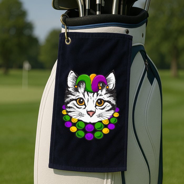 Cat Dad Daddy Funny Retro Cat Dad Father's Day Golf Towel