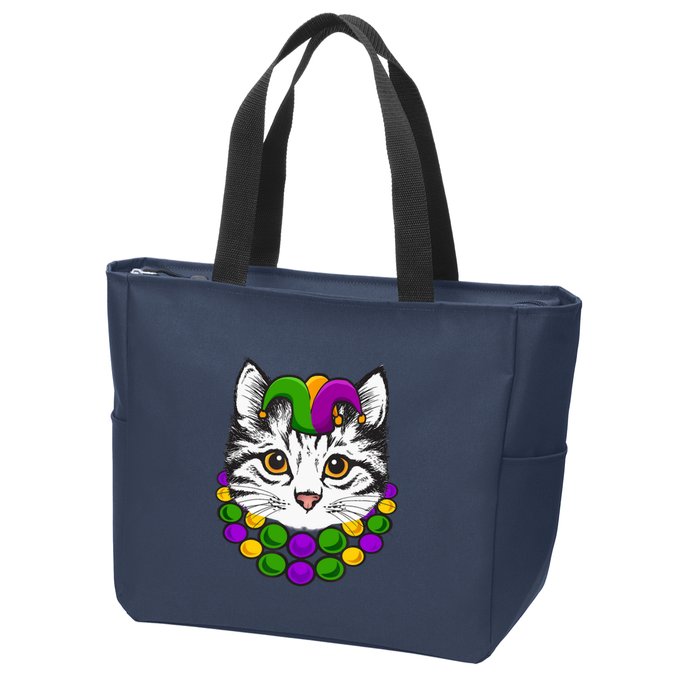 Cat Dad Daddy Funny Retro Cat Dad Father's Day Zip Tote Bag