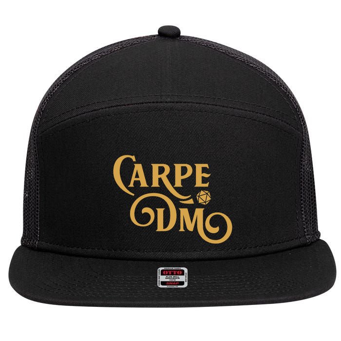 Carpe Dm Dungeon Master Tabletop Rpg Gaming 7 Panel Mesh Trucker Snapback Hat