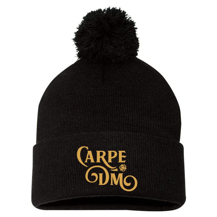 Carpe Dm Dungeon Master Tabletop Rpg Gaming Pom Pom 12in Knit Beanie