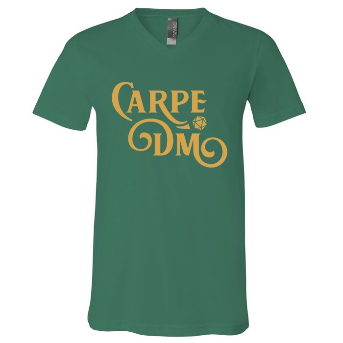 Carpe Dm Dungeon Master Tabletop Rpg Gaming V-Neck T-Shirt