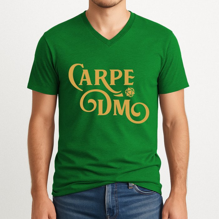 Carpe Dm Dungeon Master Tabletop Rpg Gaming V-Neck T-Shirt