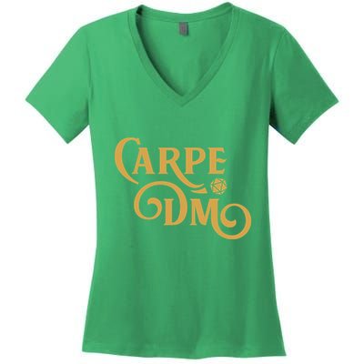 Carpe Dm Dungeon Master Tabletop Rpg Gaming Women's V-Neck T-Shirt