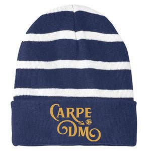 Carpe Dm Dungeon Master Tabletop Rpg Gaming Striped Beanie with Solid Band