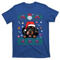 Cute Dachshund Dog Ugly Christmas Santa Hat Xmas Funny Gift T-Shirt