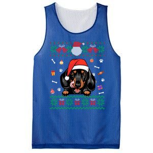 Cute Dachshund Dog Ugly Christmas Santa Hat Xmas Funny Gift Mesh Reversible Basketball Jersey Tank