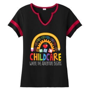 Childcare Director Daycare Crew School Provider Teacher Ladies Halftime Notch Neck Tee