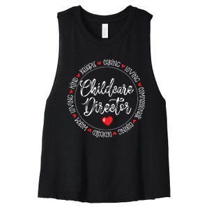 Childcare Director Daycare Crew School Provider Teacher Women's Racerback Cropped Tank