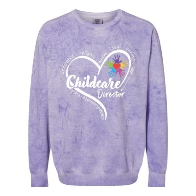 Childcare Director Daycare Provider School Teacher Colorblast Crewneck Sweatshirt