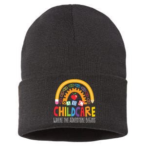 Childcare Director Daycare Crew School Provider Teacher Sustainable Knit Beanie