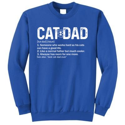 Cat Dad Definition Like Normal Only Cooler Best Father Cute Gift Tall Sweatshirt