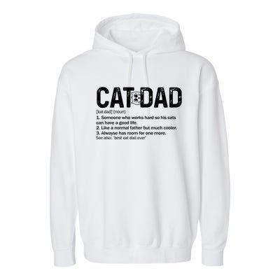 Cat Dad Definition Like Normal Only Cooler Best Father Cute Gift Garment-Dyed Fleece Hoodie