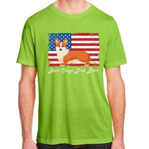 Corgi Dog Dad Ever American Flag Dog Lover Gift Adult ChromaSoft Performance T-Shirt