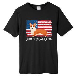 Corgi Dog Dad Ever American Flag Dog Lover Gift Tall Fusion ChromaSoft Performance T-Shirt