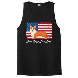 Corgi Dog Dad Ever American Flag Dog Lover Gift PosiCharge Competitor Tank