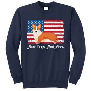 Corgi Dog Dad Ever American Flag Dog Lover Gift Sweatshirt