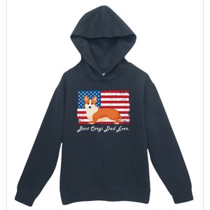 Corgi Dog Dad Ever American Flag Dog Lover Gift Urban Pullover Hoodie