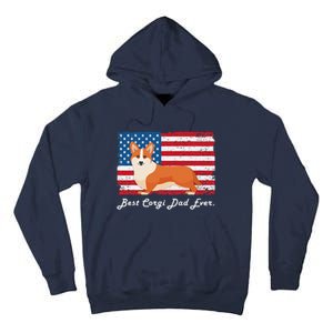 Corgi Dog Dad Ever American Flag Dog Lover Gift Tall Hoodie