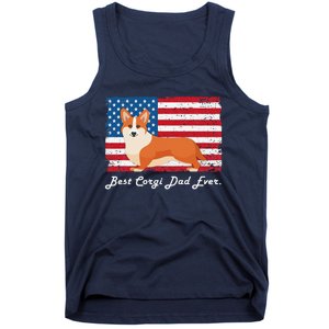 Corgi Dog Dad Ever American Flag Dog Lover Gift Tank Top