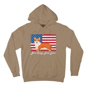 Corgi Dog Dad Ever American Flag Dog Lover Gift Hoodie