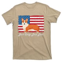 Corgi Dog Dad Ever American Flag Dog Lover Gift T-Shirt