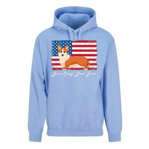 Corgi Dog Dad Ever American Flag Dog Lover Gift Unisex Surf Hoodie