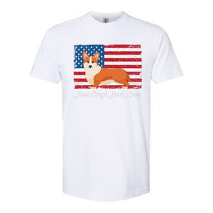 Corgi Dog Dad Ever American Flag Dog Lover Gift Softstyle CVC T-Shirt