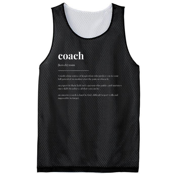 Coach Definition Dictionary Design Mesh Reversible Basketball Jersey Tank