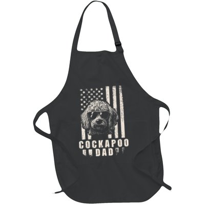 Cockapoo Dog Dad American Flag Gifts For Best Father Full-Length Apron With Pockets