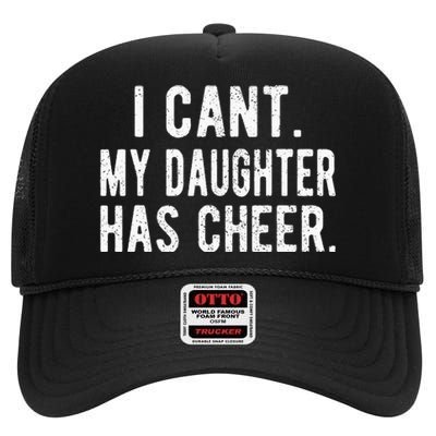 Cheer Dad Daughter Cheerleading Father's Day Cheerleader High Crown Mesh Back Trucker Hat