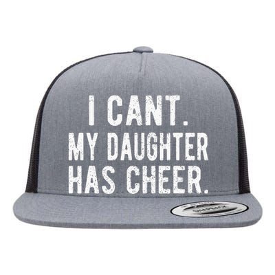 Cheer Dad Daughter Cheerleading Father's Day Cheerleader Flat Bill Trucker Hat