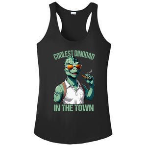 Coolest Dino Dad T Rex Daddy Saurus Dinosaur FatherS Day Ladies PosiCharge Competitor Racerback Tank