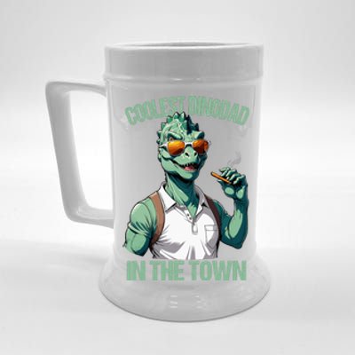 Coolest Dino Dad T Rex Daddy Saurus Dinosaur FatherS Day Beer Stein