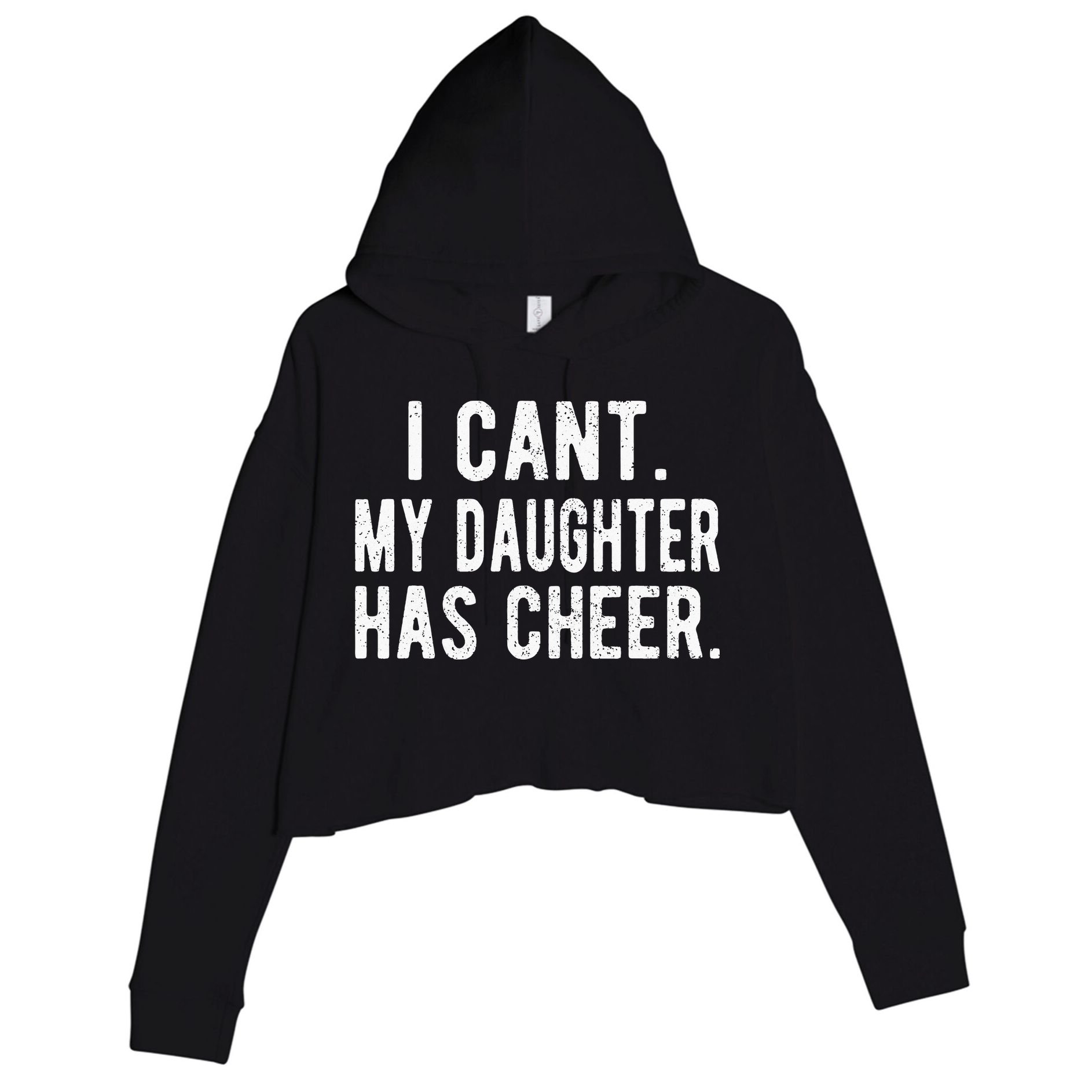 Cheer Dad Daughter Cheerleading funny Father's Day Crop Fleece Hoodie
