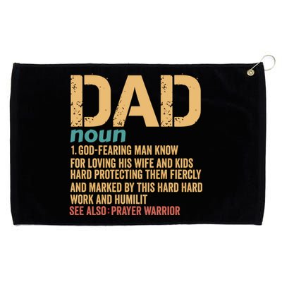 Christian Dad Definition Fathers Day Dad Gift Grommeted Golf Towel